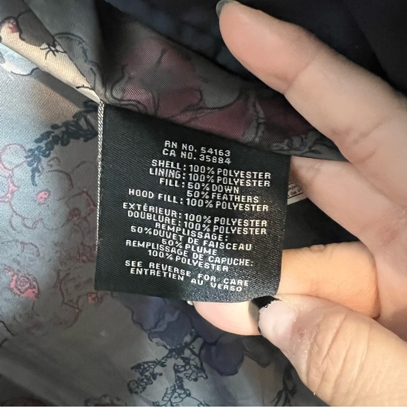 Cole Haan Jacket Womens Signature Hooded Down Blend Coat Navy Puffer Size Small - Picture 8 of 16